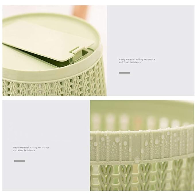 Durable Round Waste Bin with Built-In Trash Bag Dispenser | Perfect for Bathrooms, Kitchens and Living Spaces