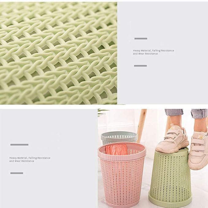 Durable Round Waste Bin with Built-In Trash Bag Dispenser | Perfect for Bathrooms, Kitchens and Living Spaces