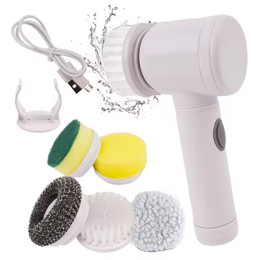 5-in-1 Electric Spin Scrubber – IPX6 Waterproof 17000RPM Handheld Cleaning Brush | USB Rechargeable Kitchen & Home Magic Scrub Brush